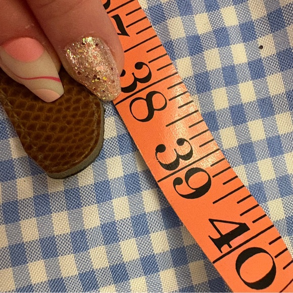 Vintage Blue and Brown Leather Belts with Gold Buckles - Picture 9 of 10